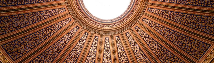 picture shows a round roof in brown